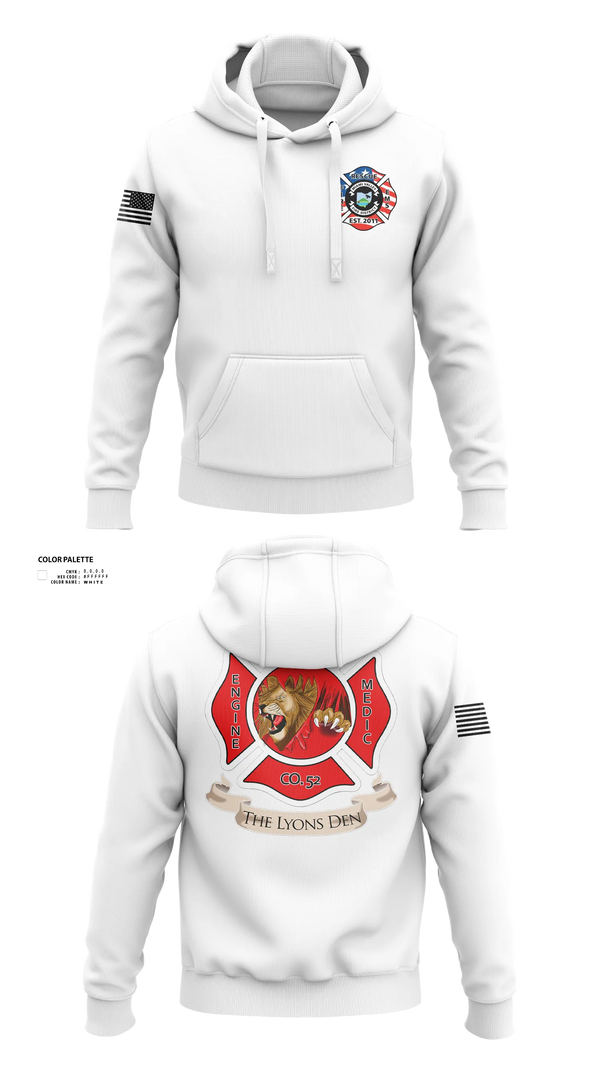 Hoodie, Company 52, Fire Department, Teamtime, Team time, sublimation, custom sports apparel, team uniforms, spirit wear, spiritwear, sports uniforms, custom shirts, team store, custom team store, fundraiser sports, apparel fundraiser