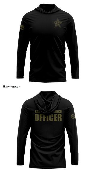 Long Sleeve hooded sunshirt, Okaloosa County Sheriff’s Office SRO, Police, Teamtime, Team time, sublimation, custom sports apparel, team uniforms, spirit wear, spiritwear, sports uniforms, custom shirts, team store, custom team store, fundraiser sports, apparel fundraiser