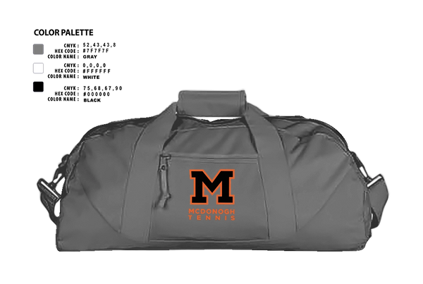 Duffle Bag, Mcdonogh Girls Tennis, Tennis, Teamtime, Team time, sublimation, custom sports apparel, team uniforms, spirit wear, spiritwear, sports uniforms, custom shirts, team store, custom team store, fundraiser sports, apparel fundraiser
