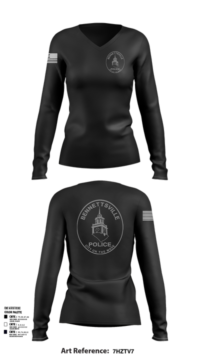 Bennettsville Police 90771724 Women's Long Sleeve V-neck Shirt - 1