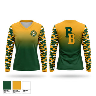 Womens Long Sleeve Vneck Shirt, Ball Blasters, Baseball, Teamtime, Team time, sublimation, custom sports apparel, team uniforms, spirit wear, spiritwear, sports uniforms, custom shirts, team store, custom team store, fundraiser sports, apparel fundraiser