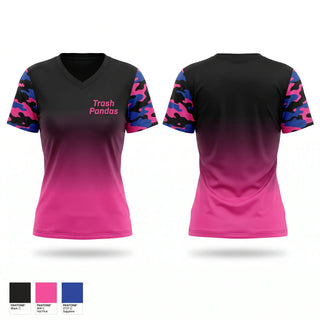 Womens Short Sleeve Vneck Shirt, Trash Pandas, Softball, Teamtime, Team time, sublimation, custom sports apparel, team uniforms, spirit wear, spiritwear, sports uniforms, custom shirts, team store, custom team store, fundraiser sports, apparel fundraiser
