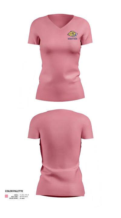 Cincinnati College Prep Academy Cheer 92441891 Women's Short Sleeve V-neck Shirt - 50