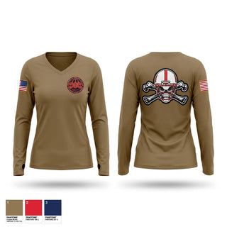 Womens Long Sleeve Vneck Shirt, Blackshirt Battalion, Navy, Teamtime, Team time, sublimation, custom sports apparel, team uniforms, spirit wear, spiritwear, sports uniforms, custom shirts, team store, custom team store, fundraiser sports, apparel fundraiser