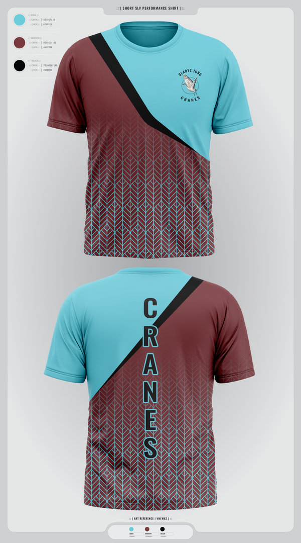 Short Sleeve Performance Shirt, Cranes, Spirit Store, Teamtime, Team time, sublimation, custom sports apparel, team uniforms, spirit wear, spiritwear, sports uniforms, custom shirts, team store, custom team store, fundraiser sports, apparel fundraiser