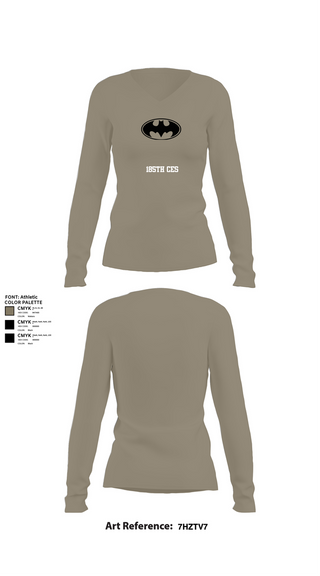 Womens Long Sleeve Vneck Shirt, 185th CES, Navy, Teamtime, Team time, sublimation, custom sports apparel, team uniforms, spirit wear, spiritwear, sports uniforms, custom shirts, team store, custom team store, fundraiser sports, apparel fundraiser