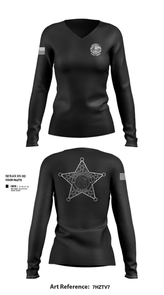 Womens Long Sleeve Vneck Shirt, District I Street Crimes, Police, Teamtime, Team time, sublimation, custom sports apparel, team uniforms, spirit wear, spiritwear, sports uniforms, custom shirts, team store, custom team store, fundraiser sports, apparel fundraiser