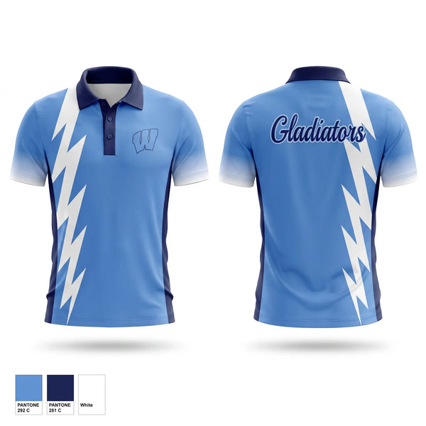 Short Sleeve Performance Polo, Widefield Gladiators, Men's Basketball, Teamtime, Team time, sublimation, custom sports apparel, team uniforms, spirit wear, spiritwear, sports uniforms, custom shirts, team store, custom team store, fundraiser sports, apparel fundraiser