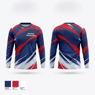 Long Sleeve Performance Shirt, Harlem Mavericks, Baseball, Teamtime, Team time, sublimation, custom sports apparel, team uniforms, spirit wear, spiritwear, sports uniforms, custom shirts, team store, custom team store, fundraiser sports, apparel fundraiser