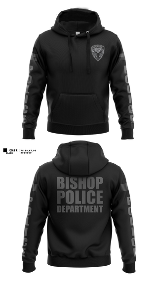 Hoodie, Bishop Police Department, Police, Teamtime, Team time, sublimation, custom sports apparel, team uniforms, spirit wear, spiritwear, sports uniforms, custom shirts, team store, custom team store, fundraiser sports, apparel fundraiser