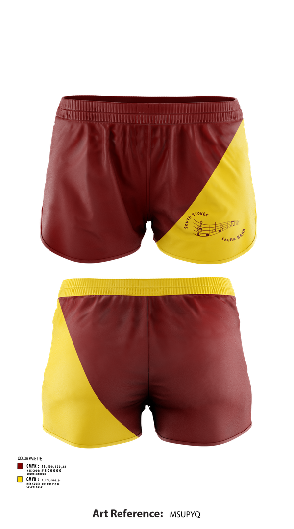 Womens Shorts, South Stokes Saura Band, Spirit Store, Teamtime, Team time, sublimation, custom sports apparel, team uniforms, spirit wear, spiritwear, sports uniforms, custom shirts, team store, custom team store, fundraiser sports, apparel fundraiser