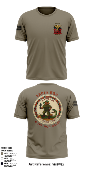 Old School Cotton Feel Shirt, 180th ESC, Army, Teamtime, Team time, sublimation, custom sports apparel, team uniforms, spirit wear, spiritwear, sports uniforms, custom shirts, team store, custom team store, fundraiser sports, apparel fundraiser