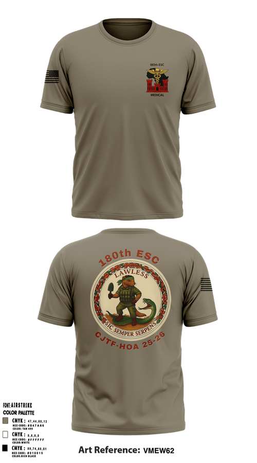 Old School Cotton Feel Shirt, 180th ESC, Army, Teamtime, Team time, sublimation, custom sports apparel, team uniforms, spirit wear, spiritwear, sports uniforms, custom shirts, team store, custom team store, fundraiser sports, apparel fundraiser