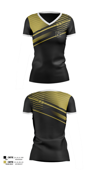 Womens Short Sleeve Vneck Shirt, Northeastern Junior College Golf Team, Golf, Teamtime, Team time, sublimation, custom sports apparel, team uniforms, spirit wear, spiritwear, sports uniforms, custom shirts, team store, custom team store, fundraiser sports, apparel fundraiser