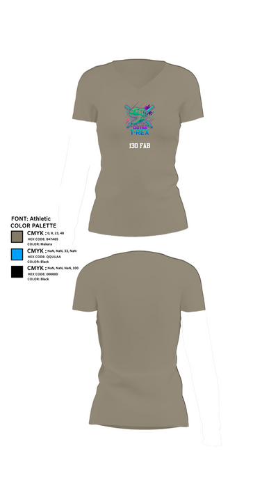 130 FAB 52872050 Women's Short Sleeve V-neck Shirt - 64