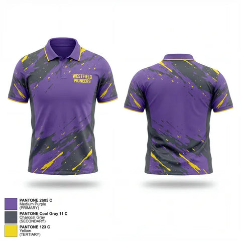 Short Sleeve Performance Polo, Westfield Pioneers, Bowling, Teamtime, Team time, sublimation, custom sports apparel, team uniforms, spirit wear, spiritwear, sports uniforms, custom shirts, team store, custom team store, fundraiser sports, apparel fundraiser