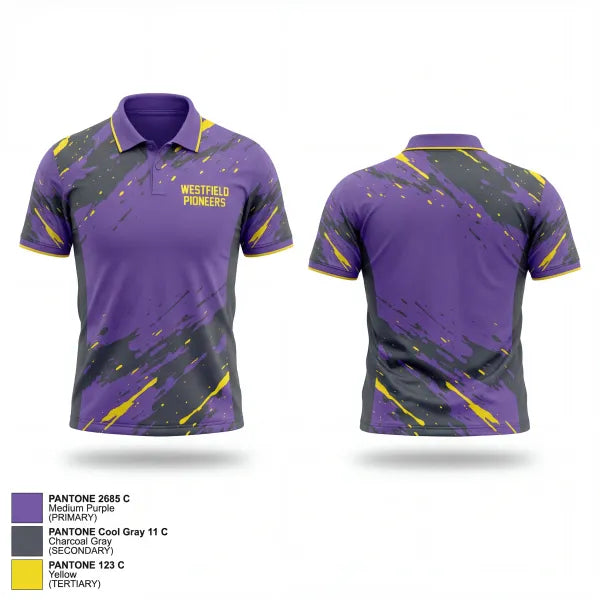 Short Sleeve Performance Polo, Westfield Pioneers, Bowling, Teamtime, Team time, sublimation, custom sports apparel, team uniforms, spirit wear, spiritwear, sports uniforms, custom shirts, team store, custom team store, fundraiser sports, apparel fundraiser