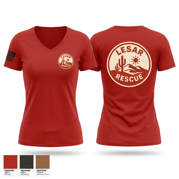 Womens Short Sleeve Vneck Shirt, LESAR RESCUE, EMS/EMT, Teamtime, Team time, sublimation, custom sports apparel, team uniforms, spirit wear, spiritwear, sports uniforms, custom shirts, team store, custom team store, fundraiser sports, apparel fundraiser