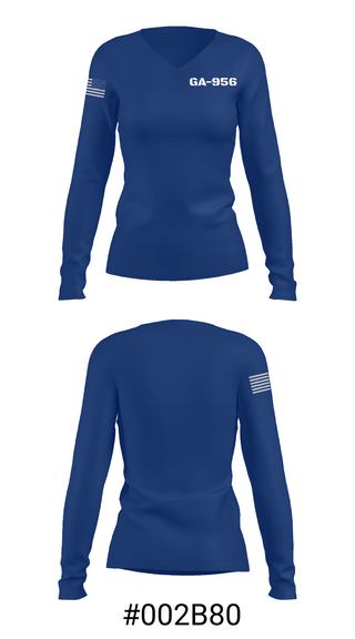 Womens Long Sleeve Vneck Shirt, GA-956, Air Force, Teamtime, Team time, sublimation, custom sports apparel, team uniforms, spirit wear, spiritwear, sports uniforms, custom shirts, team store, custom team store, fundraiser sports, apparel fundraiser