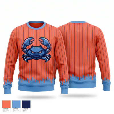 Back bay blue crabs Crew Neck Sweatshirt - 2