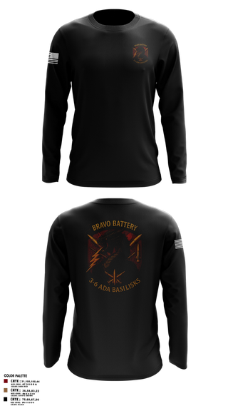 Long Sleeve Performance Shirt, Bravo 3-6 ADA, Army, Teamtime, Team time, sublimation, custom sports apparel, team uniforms, spirit wear, spiritwear, sports uniforms, custom shirts, team store, custom team store, fundraiser sports, apparel fundraiser