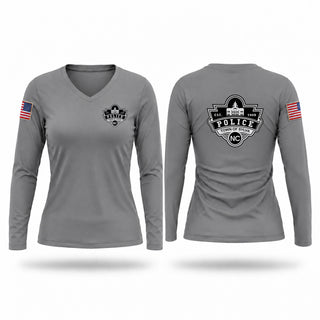 Womens Long Sleeve Vneck Shirt, Sylva Police Department, Police, Teamtime, Team time, sublimation, custom sports apparel, team uniforms, spirit wear, spiritwear, sports uniforms, custom shirts, team store, custom team store, fundraiser sports, apparel fundraiser