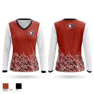 Womens Long Sleeve Vneck Shirt, Owyhee, Men's Lacrosse, Teamtime, Team time, sublimation, custom sports apparel, team uniforms, spirit wear, spiritwear, sports uniforms, custom shirts, team store, custom team store, fundraiser sports, apparel fundraiser