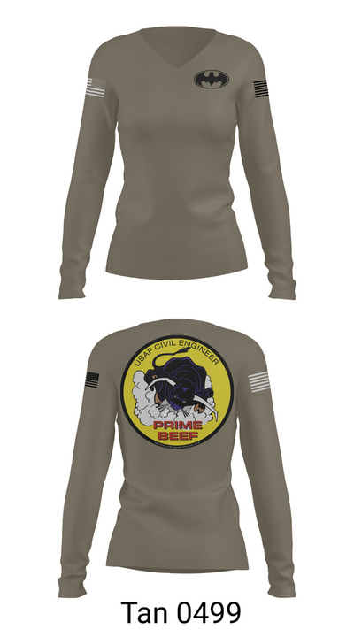185th CES 20489835 Women's Long Sleeve V-neck Shirt - 73