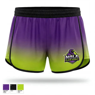 Womens Shorts, NOLA Black Hawks, Men's Basketball, Teamtime, Team time, sublimation, custom sports apparel, team uniforms, spirit wear, spiritwear, sports uniforms, custom shirts, team store, custom team store, fundraiser sports, apparel fundraiser