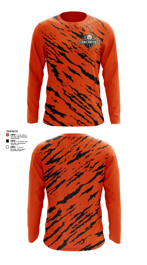 Long Sleeve Performance Shirt, TITANS UNITED FC, Men's Soccer, Teamtime, Team time, sublimation, custom sports apparel, team uniforms, spirit wear, spiritwear, sports uniforms, custom shirts, team store, custom team store, fundraiser sports, apparel fundraiser
