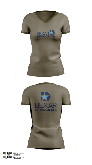 Womens Short Sleeve Vneck Shirt, Bexar County Democratic Party, , Teamtime, Team time, sublimation, custom sports apparel, team uniforms, spirit wear, spiritwear, sports uniforms, custom shirts, team store, custom team store, fundraiser sports, apparel fundraiser