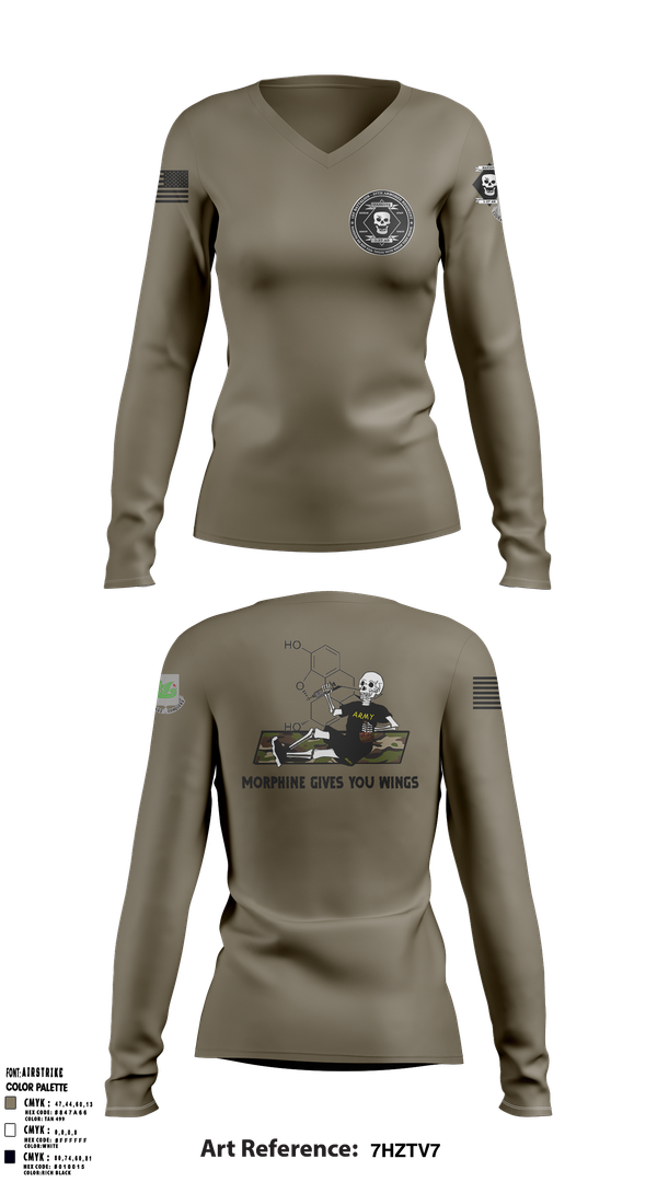 Womens Long Sleeve Vneck Shirt, 1-37 AR, Army, Teamtime, Team time, sublimation, custom sports apparel, team uniforms, spirit wear, spiritwear, sports uniforms, custom shirts, team store, custom team store, fundraiser sports, apparel fundraiser