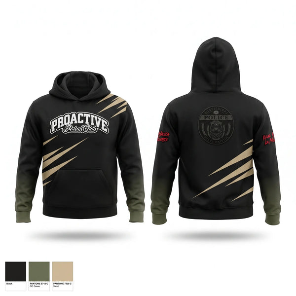 Hoodie, Proactive Patrol Club, Police, Teamtime, Team time, sublimation, custom sports apparel, team uniforms, spirit wear, spiritwear, sports uniforms, custom shirts, team store, custom team store, fundraiser sports, apparel fundraiser