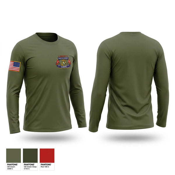 Long Sleeve Performance Shirt, Liberty Christian Academy CJROTC, Marines, Teamtime, Team time, sublimation, custom sports apparel, team uniforms, spirit wear, spiritwear, sports uniforms, custom shirts, team store, custom team store, fundraiser sports, apparel fundraiser