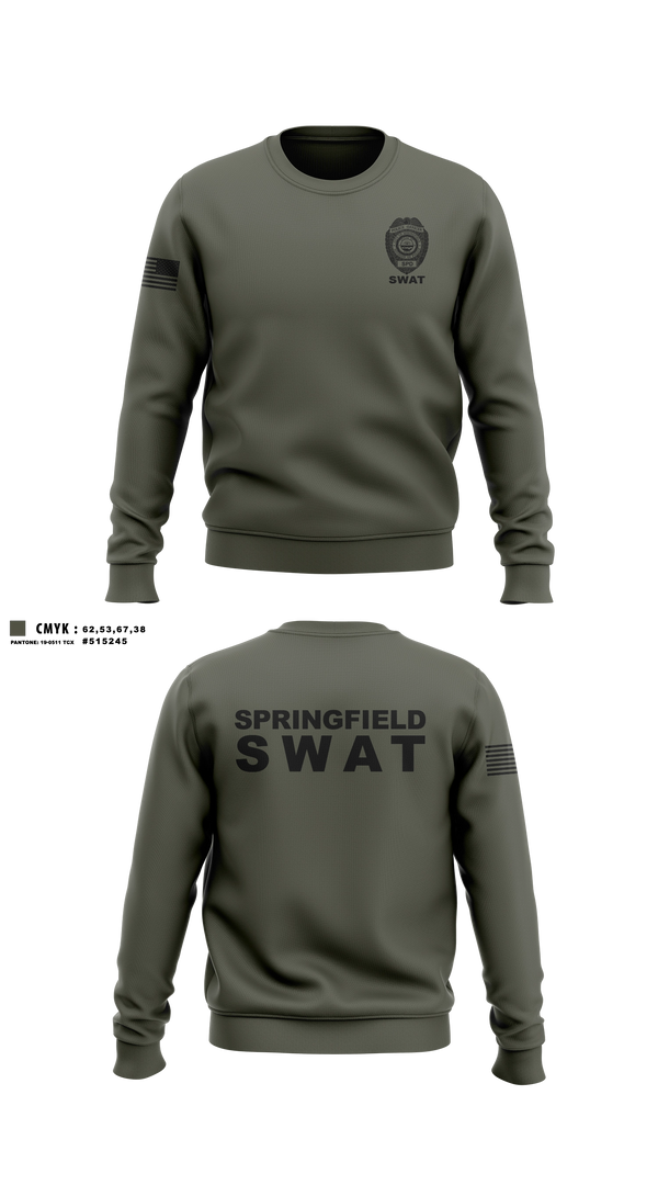 Crew Neck Sweatshirt, Springfield Ohio SWAT, Police, Teamtime, Team time, sublimation, custom sports apparel, team uniforms, spirit wear, spiritwear, sports uniforms, custom shirts, team store, custom team store, fundraiser sports, apparel fundraiser
