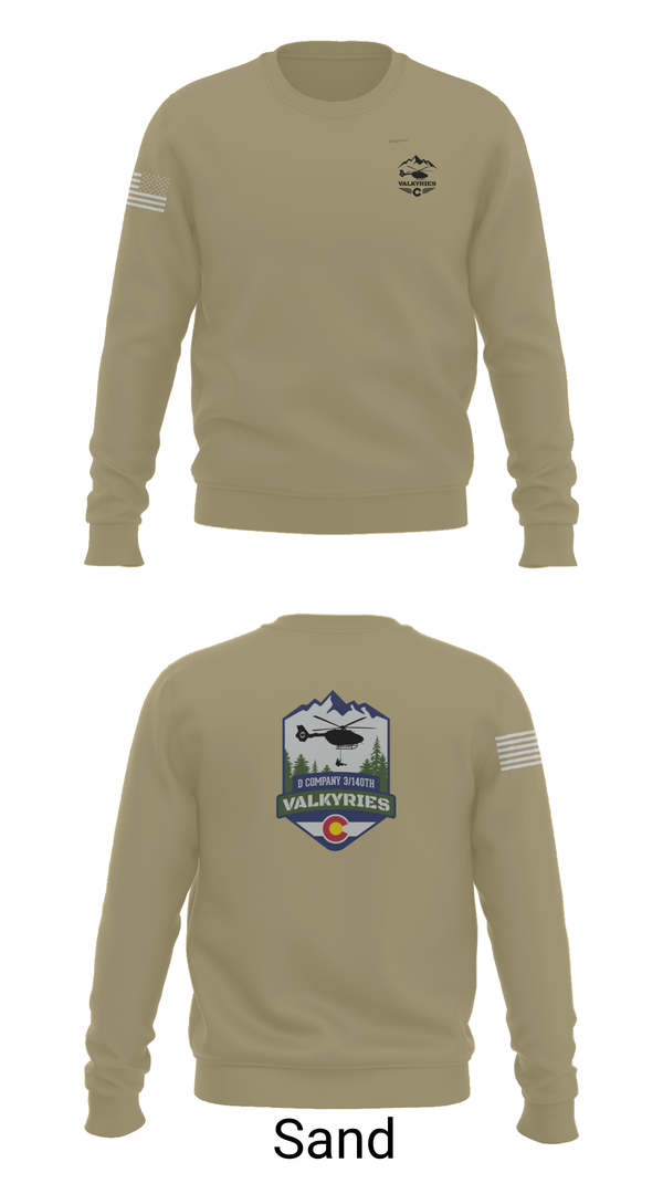 Crew Neck Sweatshirt, D Co 3-140th AVN, National Guard, Teamtime, Team time, sublimation, custom sports apparel, team uniforms, spirit wear, spiritwear, sports uniforms, custom shirts, team store, custom team store, fundraiser sports, apparel fundraiser