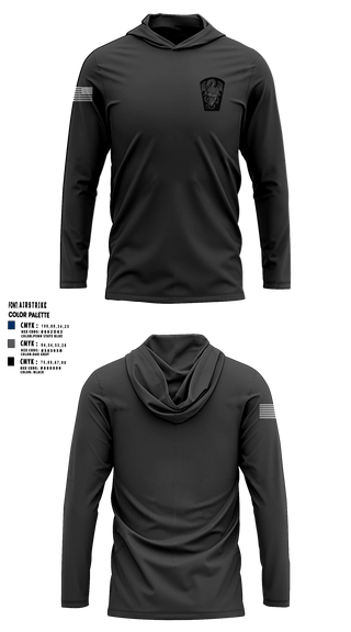 Long Sleeve Performance Shirt with hood, Ocean County Cavemen, Police, Teamtime, Team time, sublimation, custom sports apparel, team uniforms, spirit wear, spiritwear, sports uniforms, custom shirts, team store, custom team store, fundraiser sports, apparel fundraiser