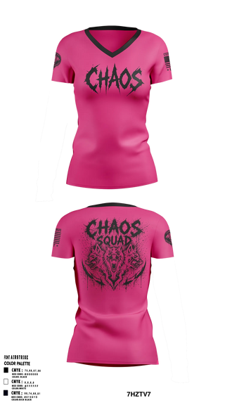 Womens Short Sleeve Vneck Shirt, Chaos squad fire and Ice, E-Sports, Teamtime, Team time, sublimation, custom sports apparel, team uniforms, spirit wear, spiritwear, sports uniforms, custom shirts, team store, custom team store, fundraiser sports, apparel fundraiser