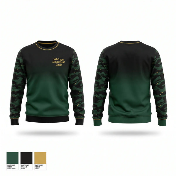 Crew Neck Sweatshirt, Vikings Baseball Club, Baseball, Teamtime, Team time, sublimation, custom sports apparel, team uniforms, spirit wear, spiritwear, sports uniforms, custom shirts, team store, custom team store, fundraiser sports, apparel fundraiser