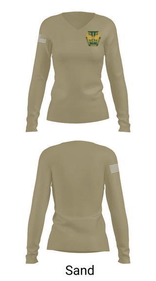 Womens Long Sleeve Vneck Shirt, 165th MP Battalion, , Teamtime, Team time, sublimation, custom sports apparel, team uniforms, spirit wear, spiritwear, sports uniforms, custom shirts, team store, custom team store, fundraiser sports, apparel fundraiser