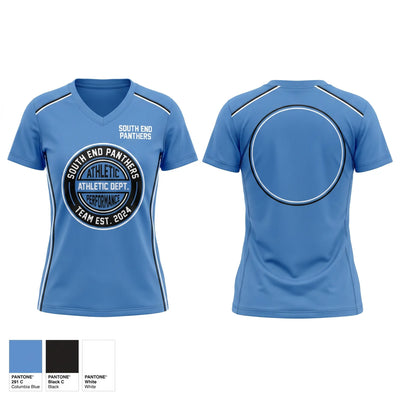 South End Panthers Women's Short Sleeve V-neck Shirt - 1