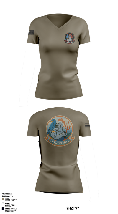 VP-469 14406491 Women's Short Sleeve V-neck Shirt - 1
