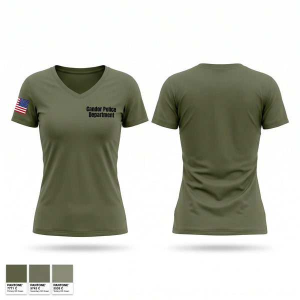Womens Short Sleeve Vneck Shirt, Candor Police Department, Police, Teamtime, Team time, sublimation, custom sports apparel, team uniforms, spirit wear, spiritwear, sports uniforms, custom shirts, team store, custom team store, fundraiser sports, apparel fundraiser