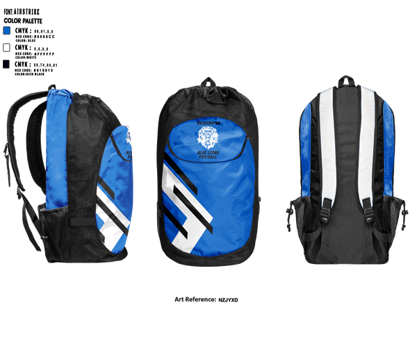 Gear Bag, Washington Blue Lions Football, , Teamtime, Team time, sublimation, custom sports apparel, team uniforms, spirit wear, spiritwear, sports uniforms, custom shirts, team store, custom team store, fundraiser sports, apparel fundraiser
