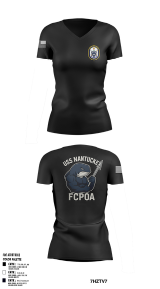 Womens Short Sleeve Vneck Shirt, USS NANTUCKET LCS 27, , Teamtime, Team time, sublimation, custom sports apparel, team uniforms, spirit wear, spiritwear, sports uniforms, custom shirts, team store, custom team store, fundraiser sports, apparel fundraiser