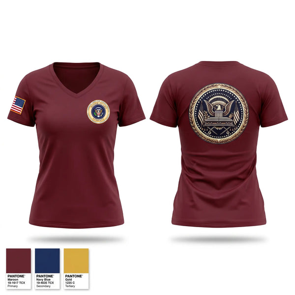 Womens Short Sleeve Vneck Shirt, Presidential Caskets Platoon, Army, Teamtime, Team time, sublimation, custom sports apparel, team uniforms, spirit wear, spiritwear, sports uniforms, custom shirts, team store, custom team store, fundraiser sports, apparel fundraiser