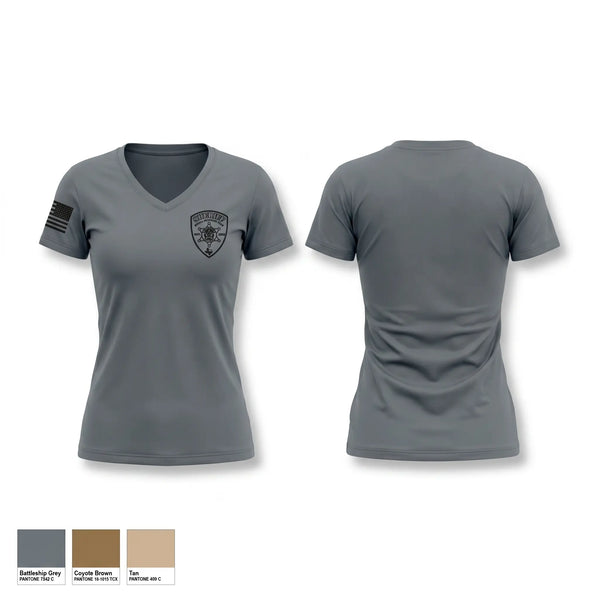 Womens Short Sleeve Vneck Shirt, Chambers County Sheriff's Office Special Response Team, Police, Teamtime, Team time, sublimation, custom sports apparel, team uniforms, spirit wear, spiritwear, sports uniforms, custom shirts, team store, custom team store, fundraiser sports, apparel fundraiser
