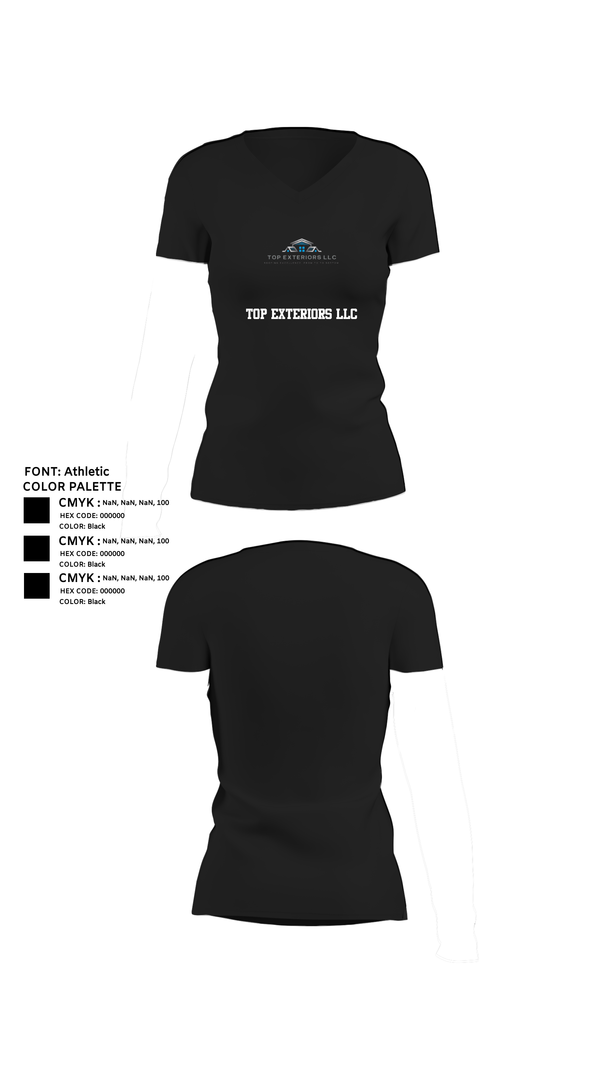Womens Short Sleeve Vneck Shirt, Top Exteriors LLC, , Teamtime, Team time, sublimation, custom sports apparel, team uniforms, spirit wear, spiritwear, sports uniforms, custom shirts, team store, custom team store, fundraiser sports, apparel fundraiser