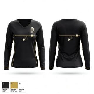 Womens Long Sleeve Vneck Shirt, Arapahoe High School Track & Field, Track & Field, Teamtime, Team time, sublimation, custom sports apparel, team uniforms, spirit wear, spiritwear, sports uniforms, custom shirts, team store, custom team store, fundraiser sports, apparel fundraiser