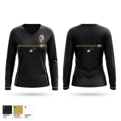 Arapahoe High School Track & Field 33279468 Women's Long Sleeve V-neck Shirt - 1